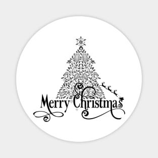 Black and White Christmas Tree design Magnet